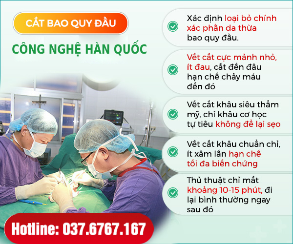 ưu điểm cắt bao quy đầu công nghệ hàn quốc